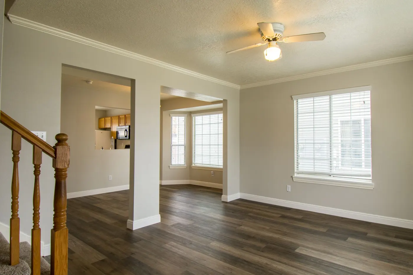 Empty, freshly cleaned home with wood floors